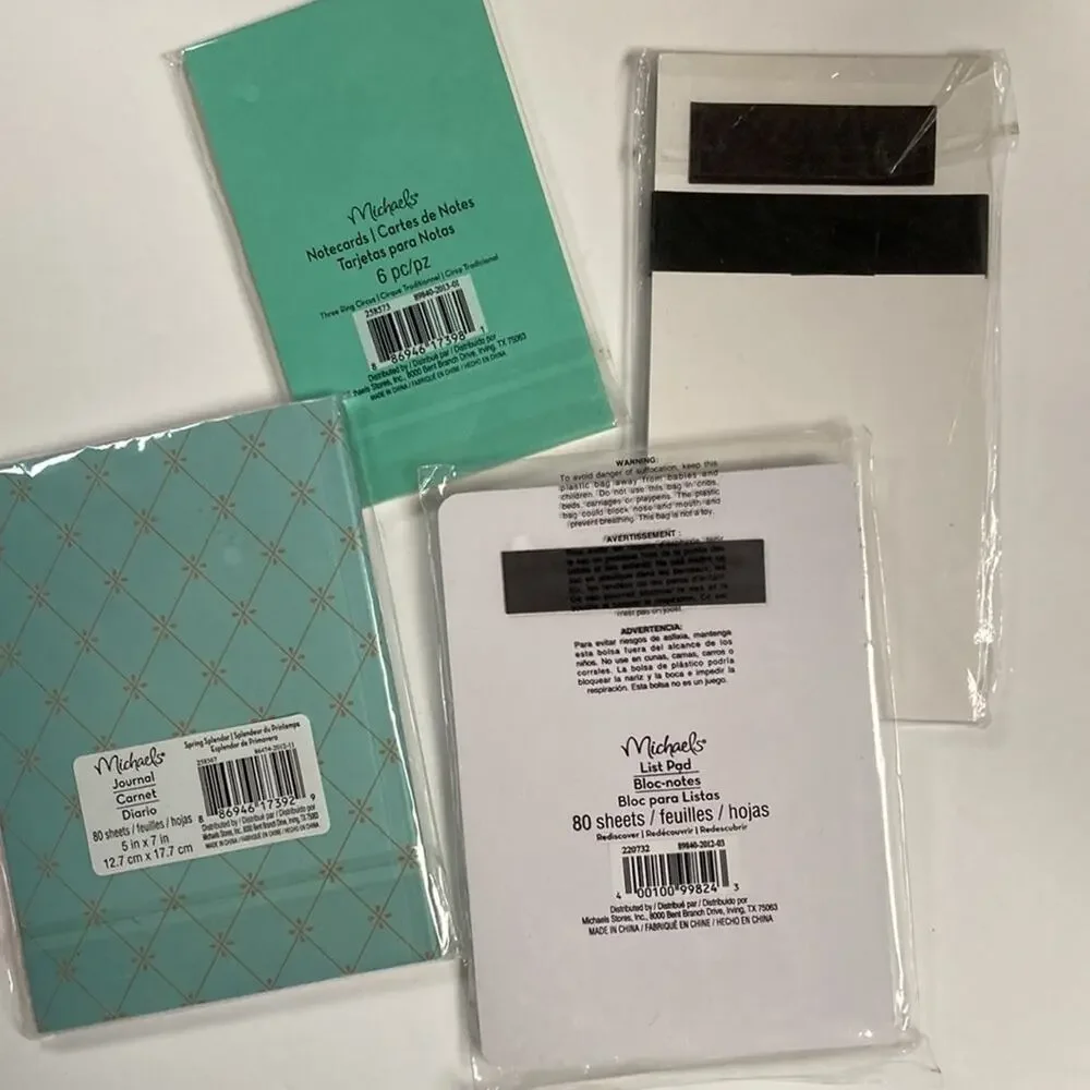 Stationary Mix, 1 Journal, 2 List Pads, 1 Notecards.  Gift or Keep for Yourself!